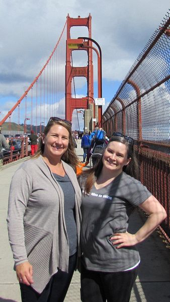 Jen and Jessica on the bridge