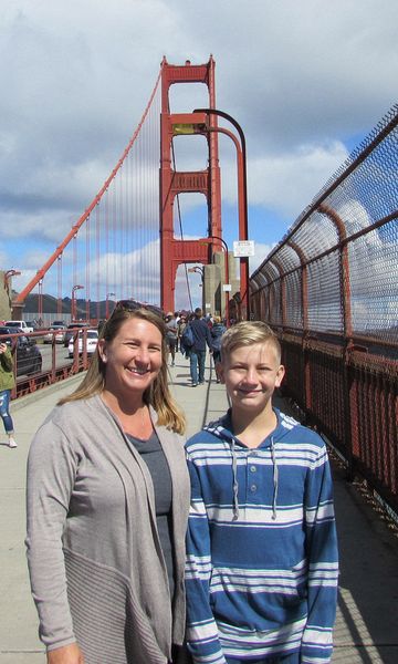 Jen and Nicholas on the bridge