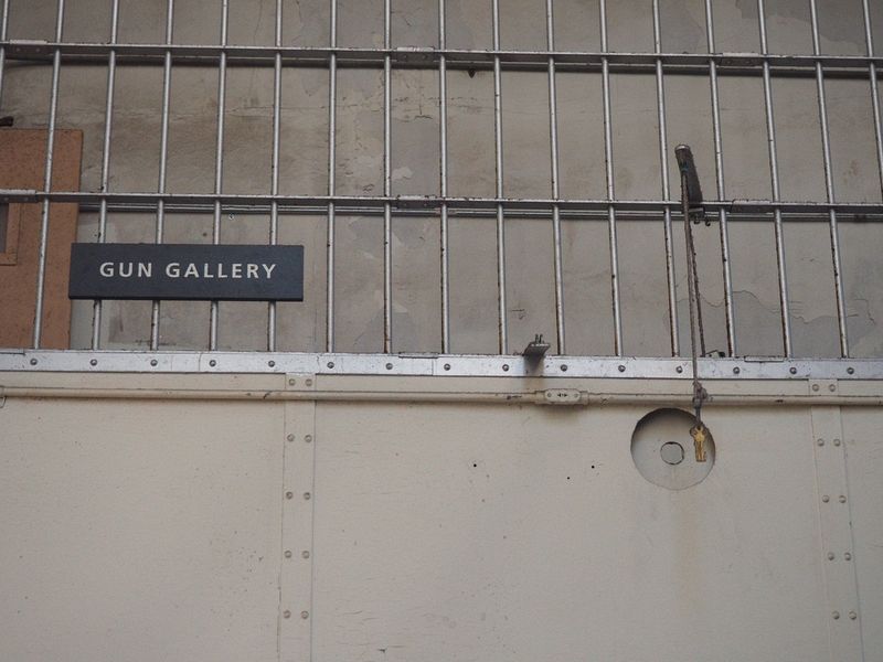Keys on a string from the guard's gun gallery