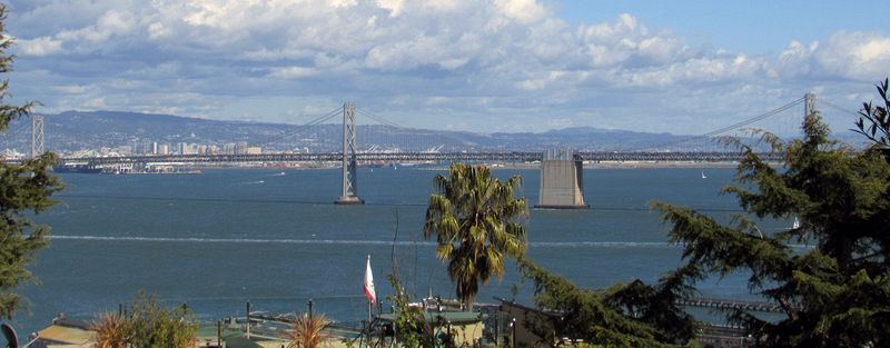 The Bay Bridge and East Bay as seen from Coit Tower