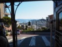 The cable car passes by the crookedest street