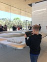 The iPads showed an augmented reality view of the new 'spaceship' building