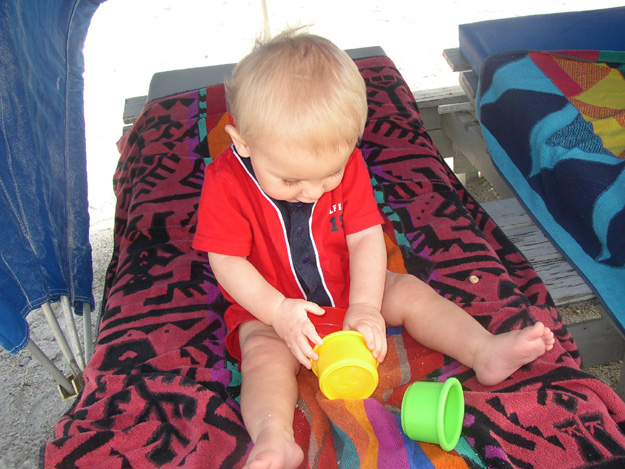 06-andrew playing under beach cabana