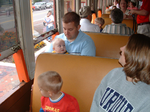 10-Andrew, Jenny, Nicholas, and Dave on old train car