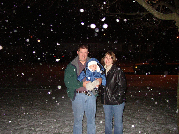 08-Daddy, Mommy and Andrew in the snow