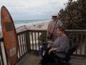 June and Mary on the hotel deck at the beach