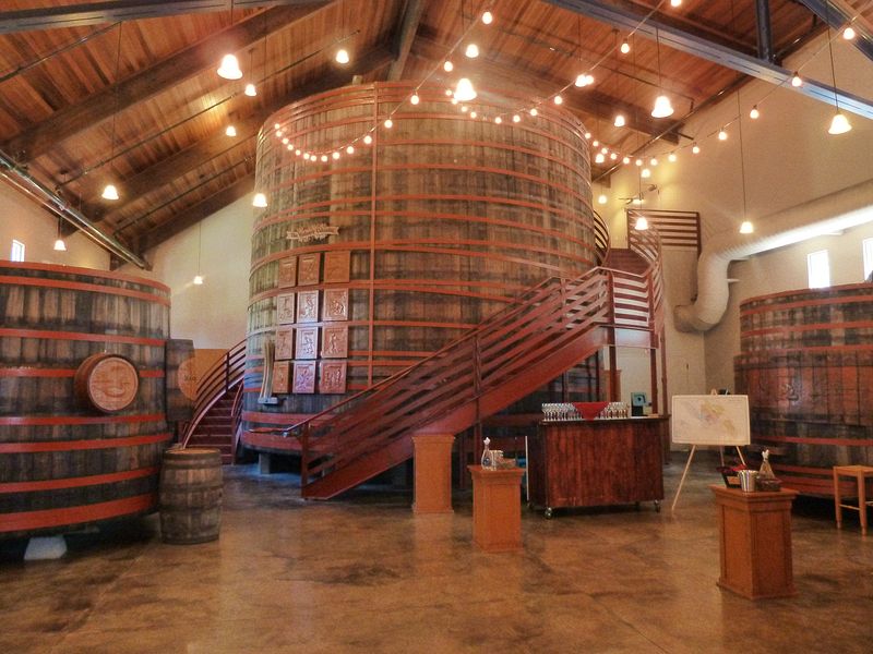 Huge redwood barrel at Sebastiani