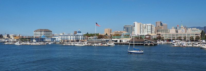 Jack London Square across the estuary from us