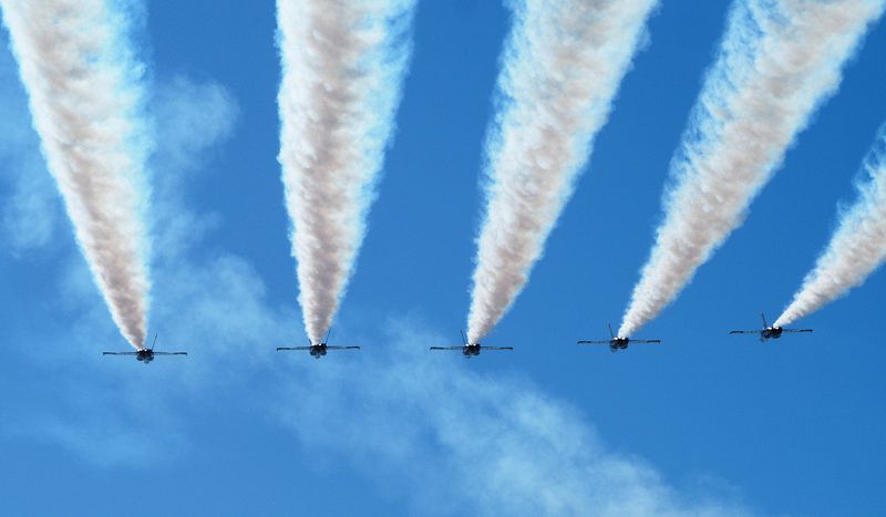 Blue Angels buzzing our boat