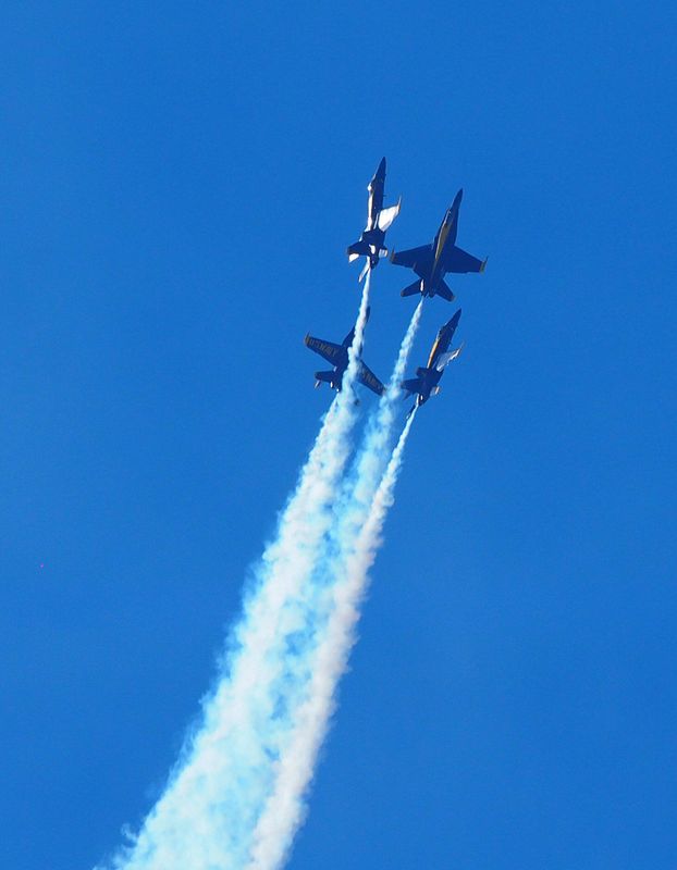 Blue Angels climbing together