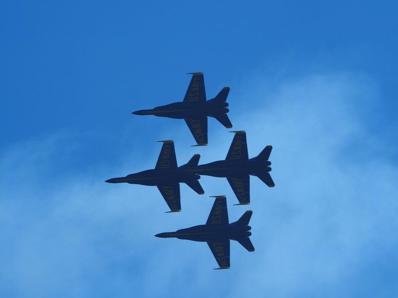 Blue Angels fly overhead