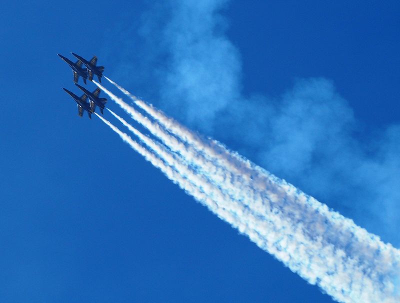 Blue Angels in a tight climb