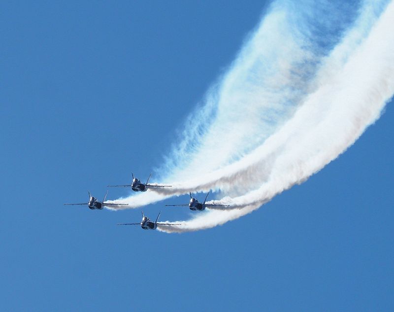 Blue Angels pulling out of a loop