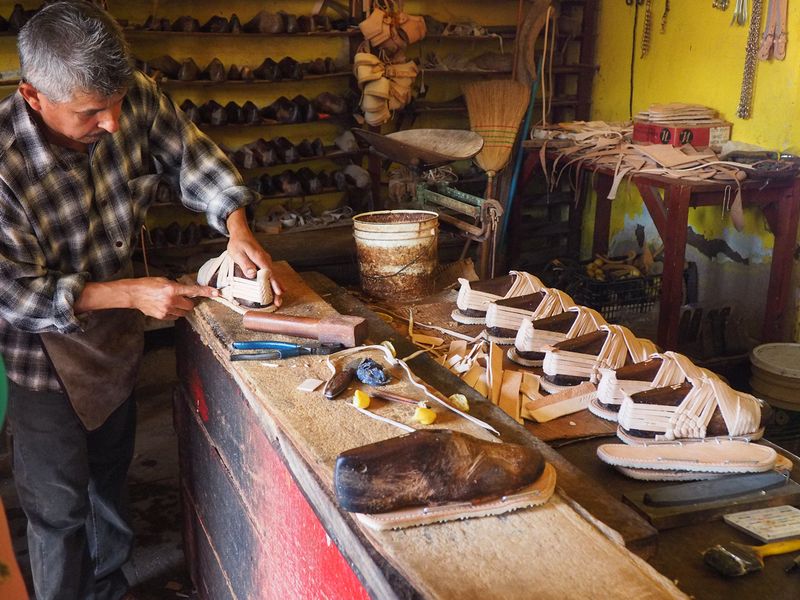 Making leather sandals