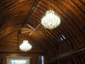 Chandeliers and fan