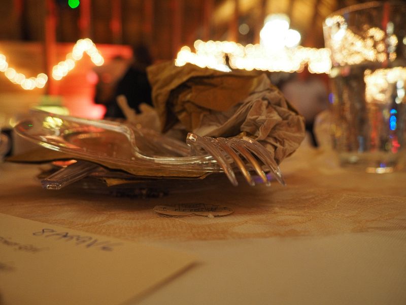 Empty plate and fork