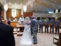 The handoff at the altar