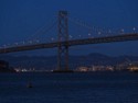 Bay Bridge lights are turned on
