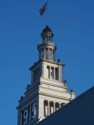 Ferry Building clock tower at sunset