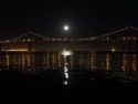 Moon light reflects on the ripples of the San Francisco Bay