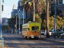 Rear view of vintage F line street car