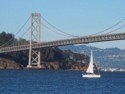 Sail boat at the Bay Bridge