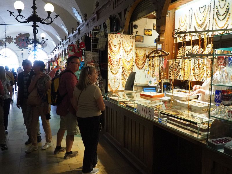 Brian and Diane shopping inside the Cloth Hall