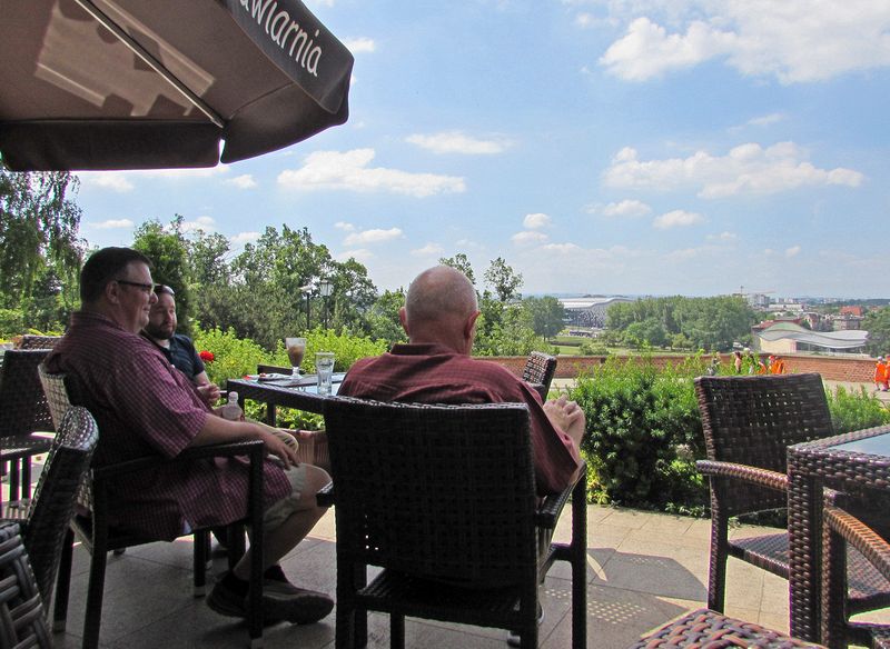 Brian, Ehren, and Pete enjoy the view from Wawel Hill