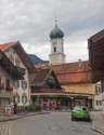 Church spire above the town