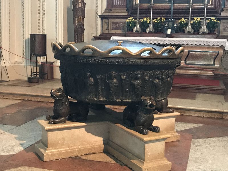 Baptismal font where Mozart was baptized