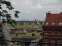 Railroad bridge with decorative portal over the Vistula River from 1857