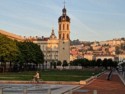 Our hotel next to the Place Antonin Poncet and with Fourviere Hill in the background