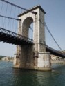 Our riverboat passes underneat the bridge as we leave