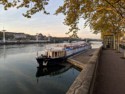 The Rhone River at dawn in Lyon, France