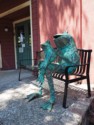 Frogs on a bench