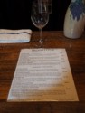 Ironstone tasting menu